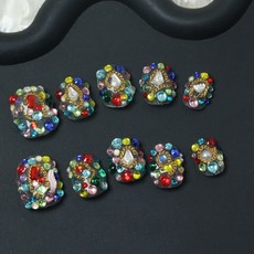 萬聖節 穿戴甲 純手工滿鑽 假指甲, 1個, O623,XS, O623, XS