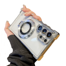 삼성 S25 S26 울트라 투명 전면 충격 보호 마그네틱 거치대 케이스