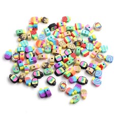 폴리머 클레이 비즈 헤이시 스페이서 비즈 용품 100개 할로윈-3, 아이스크림