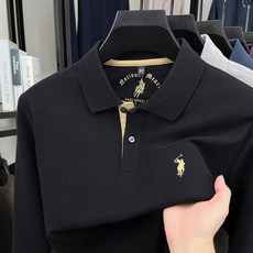 2026男士夏季polo衫 透氣排汗速乾長袖T恤 彈性翻領休閒運動高爾夫球衫中年上衣
