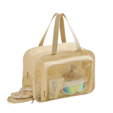 乾濕分離旅行包 大容量防水防刮運動健身包, 米白色, 1個