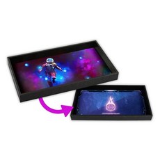 Forged Dice Co. Dice Tray 35.6cm(14인치) - 양면 주사위 롤링 매트 - 던전 앤 드래곤 패스파인더 롤플레잉 게임과 같은 보드 게임 및 테이블 탑 R, 키바인더 매트가 있는 블랙 트레이