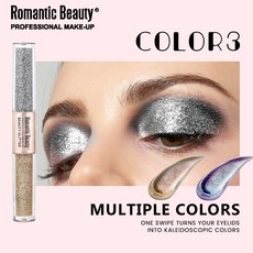 雙頭爆閃液體眼影 珠光閃光雙色眼妝, 1個, 銷售，購買等同默認公司免責聲明）,裸裝盒裝為24支一盒，3色各8支，建