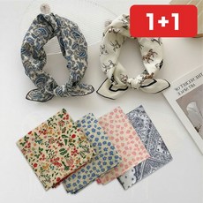 패턴 스카프손수건 6종 쁘띠스카프 반다나 헤어밴드 간절기 목보호 1+1