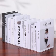 簡約現代假書擺件仿真書道具書模型樣板房店鋪裝飾品創意書柜書盒, 白色12本不重復B