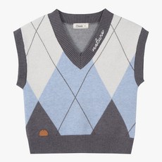 [치크] 아가일 스웨터 조끼 CKVK25W1B