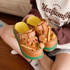 햄버거슬리퍼 여름 샌들 EVA 귀여운 신발 키높이 단일
