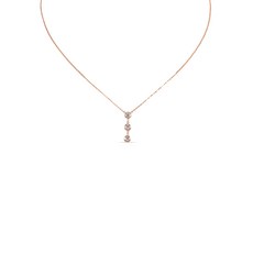 LB 익스클루시브 중고 14K 로즈 골드 다이아몬드 펜던트 네크리스