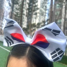 축구 경기 응원머리띠 태극기 헤어 머리띠, 화이트, 1개