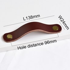 IHOMCASA 갈색 가죽 손잡이 유럽 복고풍 서랍 옷장 문 신발 캐비닛 소 당깁니다, Bronze 96mm, 1개