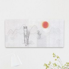 pb665-폼아크릴액자38CmX18Cm_출세의말과일출풍경