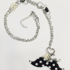 甜心 飾品 波点胡子亚克力滴胶纽扣韩系项链毛衣链挂链配饰, 1個, 白底黑点,胡子毛衣链