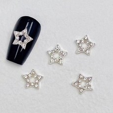 고네일 / 지르콘 트윙클 큐빅 스타 별 네일파츠 별스톤실버/골드(택1) 별네일 별네일파츠, 1개, 02. 실버