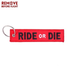 1개 PC 비행 제거 오토바이 자동차 남성용 키체인 자수 태그 패션 선물 장신, RIDE OR DIE 1