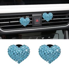 DWARFOO 자동차 에어 벤트 클립 2개 반짝이는 크리스탈 귀여운 코끼리 에어컨 콘센트 클립 내부 장식 액세서리 디퓨저 범용 여성 및 남성용 (K2-골드), K1-블루