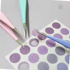 정밀작업 공예도구 곡선형 끝부분 파스텔색상 스테인리스 재질 네일아트 속눈썹연장, 1개, 상세페이지 참조