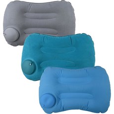 Alovexiong 2팩 공기 주입식 캠핑 베개 - 목 요추 지지를 위한 초경량 여행용 에어 베개 눌러 팽창 디자인 캠핑 하이킹 배낭여행을 블로우 업 (그레이), 그레이 1개, 말라카이트 그린 1개, 라이트 블루 1개