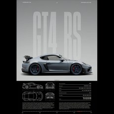 911 GT3 RS 718 카이맨 하이퍼카 포스터 992 프린트 캔버스 그림 벽 장식 거실 집 꾸미기, 08 SY2229, 04 50x70cm No Frame