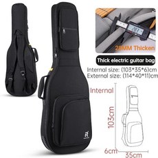 전기 기타 백팩 어깨끈 휴대용 방수 충격 방지 가방 악기, 1개