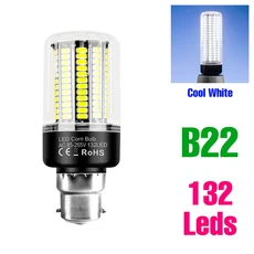 30W LED 콘 전구 E27/E26 실내 220V 천장 램프 E14 스포트라이트 가정용 조명 무플리커, 09 B22 20W Cool White, 1개