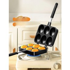 한행 브런치메이커 캠핑 아침 만쥬 크로플 와플 간식, 스마일리 페이스 스틸핀 오일브러시, 기본 색상