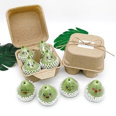 FlowerSP 4入柚香祝福禮盒 中秋節送禮首選 柚子造型手工香皂, 1入水果泡棉(收到後須自行簡單包裝),表情貼紙隨機出貨，恕無法挑款。, 1個