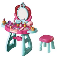 엄마 따라하기 리얼소품 빛나는하트 거울 화장대 4살 조카선물 역할놀이, 1개, 핑크 그린