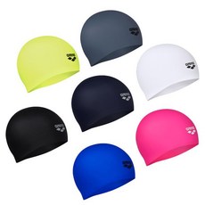 아레나 실리콘소재 수영 모자 아동 주니어 성인 수영모 수모 A2AC1AC01 플레인 프리미엄 강습용 남성 여성 공용, 블랙