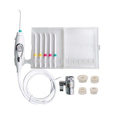 雪倫小舖 居家水龍頭沖牙機 免插電多噴頭 口腔清潔神器(牙周護理 牙縫深層清潔), 1個, 水龍頭沖牙機組-F