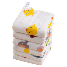 兒童紗布毛巾 25*50cm 高密度六層紗布巾 幼兒園童巾 嬰兒小浴巾 寶寶洗臉巾, 1個