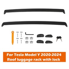 테슬라 모델 3 Y 2017-2024 용 잠금 가능한 루프 랙 크로스 바 액세서리 도난 방지 수하물 캐리어, 01 MY 2020-2024
