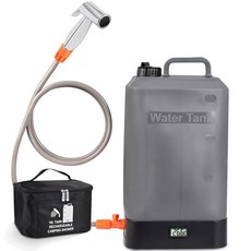 B. TAWD 4.5갤런 실리콘 물탱크 휴대용 캠핑 샤워기 USB 배터리 충전 태양열 난방 샤워 헤드 포함 전기 야외 내장 온도계 해변 캠핑 하이킹, 1개