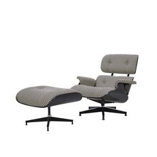 허먼밀러 브랜드관 허먼밀러 공식딜러 Eames Lounge Chair&Ottoman (Checker 블랙&화이트/Ebony) 매장정품 156989, Classic, 1개