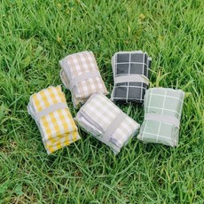 체크무늬 휴대용 접이식 방석 야외 관람 콘서트 등산 여행 좌석 쿠션 경량, 1개, 체크옐로우