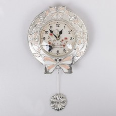 꾸미아트 에델린 로얄 무소음 추 벽시계, 은색