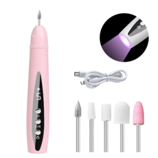 자홀포 충전식 젤 네일 드릴 5단계 회전 속도 조절 셀프 홈케어 전동 네일 관리기, 1개, 핑크