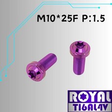 ROYAL 鈦合金M10*25F P:1.5 飛碟頭型螺絲 皇家紫, 1個