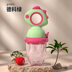 寶寶水果咬咬樂 矽膠奶嘴磨牙器 嬰兒副食品輔食器, 德科綠