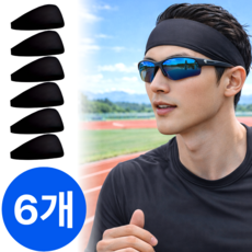 펠코스 러닝 헤어밴드 남자 스포츠, 6개, 블랙