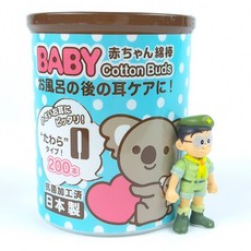 SANYO 嬰兒極細軸棉花棒 200入 日本製 幼兒耳部清潔適用, 1個, 幼兒棉花棒200入(超吸水)