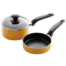 Kakusee 카쿠세 냄비 프라이팬 편수냄비 3종 세트 16cm IH 가스겸용, 1개, 옐로우