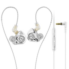 Essager 게이밍 커널형 이어폰 인이어 DD 이어폰, 흰색, 3.5MM