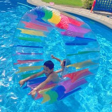 수상 인플레이터블 롤러 휠 장난감 수영장 어린이 성인용, 1개, 특대형 + 전동 - 180x150x120cm