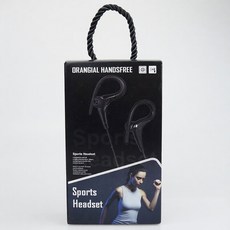 ORANGIAL HANDSFREE 耳掛式運動耳機 3.5mm接口 線控通話, 黑色帶麥--原廠盒裝, 132-02