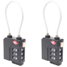 TravelCube TSA電線電線安全鎖 3轉盤 黑色 TTCL-102-BK, 2個