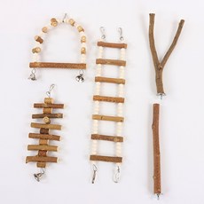 야오야오 앵무새 요모조모 원목 그네 구름사다리 장난감 횃대 5종 세트, 1개