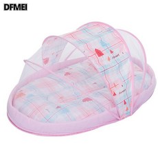 DFMEI 便攜式可拆卸兒童蚊帳牀嬰兒免安裝帶棉墊防蚊罩寶寶仿生牀蚊帳, 1個, 粉色:105*65*50
