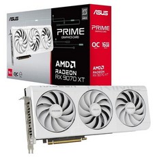 Prime Radeon RX 9070 XT 白色 OC 版 16GB GDDR6 電競顯示卡 AMD Radeon RX9070XT RDNA 4 2 5-槽 PCIe 5.0 HDMI, RX9070XT-O16G