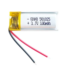 EHAO 501025 3.7V 100mAh 리튬 폴리머 LiPo 충전식 배터리 Mp3 헤드폰 레코더 DVD 블루투스 헤드셋 스마트, 1, 01 1pcs