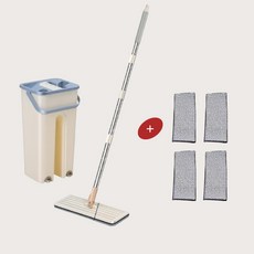 다알리아 협소한 공간 노터치 원룸 청소 가벼운 밀대 세트 걸레 4개입, 1개